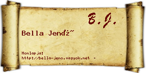 Bella Jenő névjegykártya