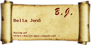 Bella Jenő névjegykártya